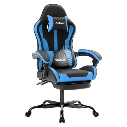 Gaming chair with Massage Ergonomic Desk chair Footrest Headrest Rotary chair for office and Gamers
