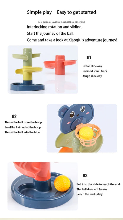 Baby Toys Rolling Ball Pile Tower Early Educational Toy For Babies Rotating Track Educational Baby Gift Stacking Toy For Kids
