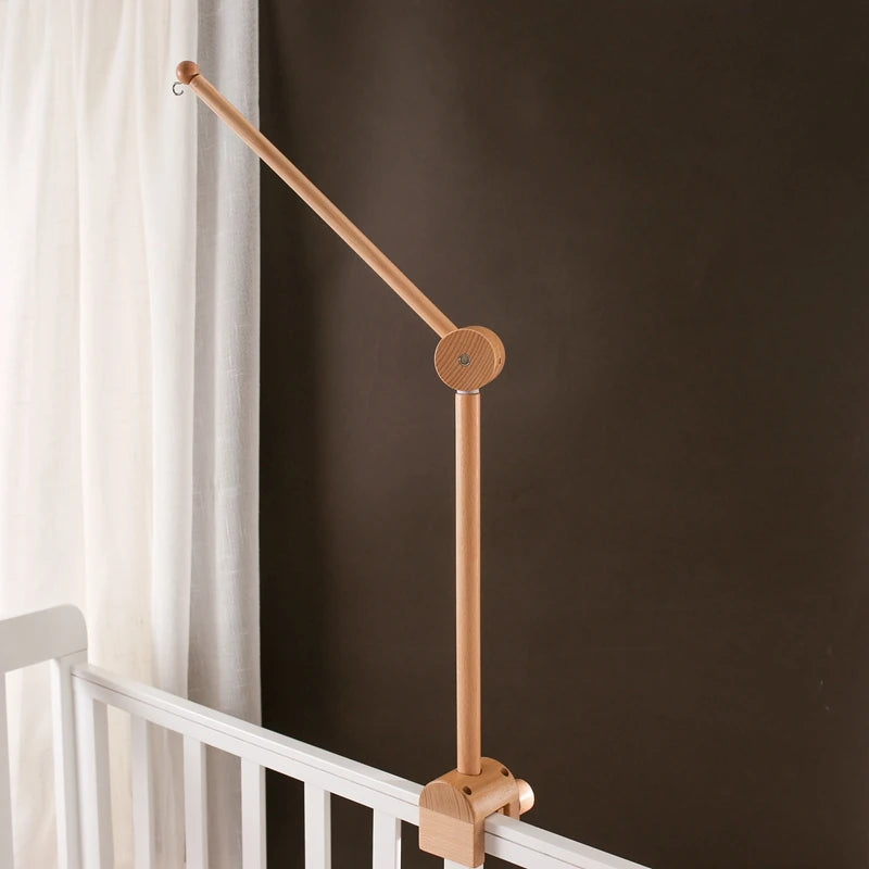 Baby Wooden Crib Mobile Bed Bell Hanging Rattle Toy Newborn Music Box Bed Bell Hanging Toys Holder Bracket Infant Crib Baby Gift