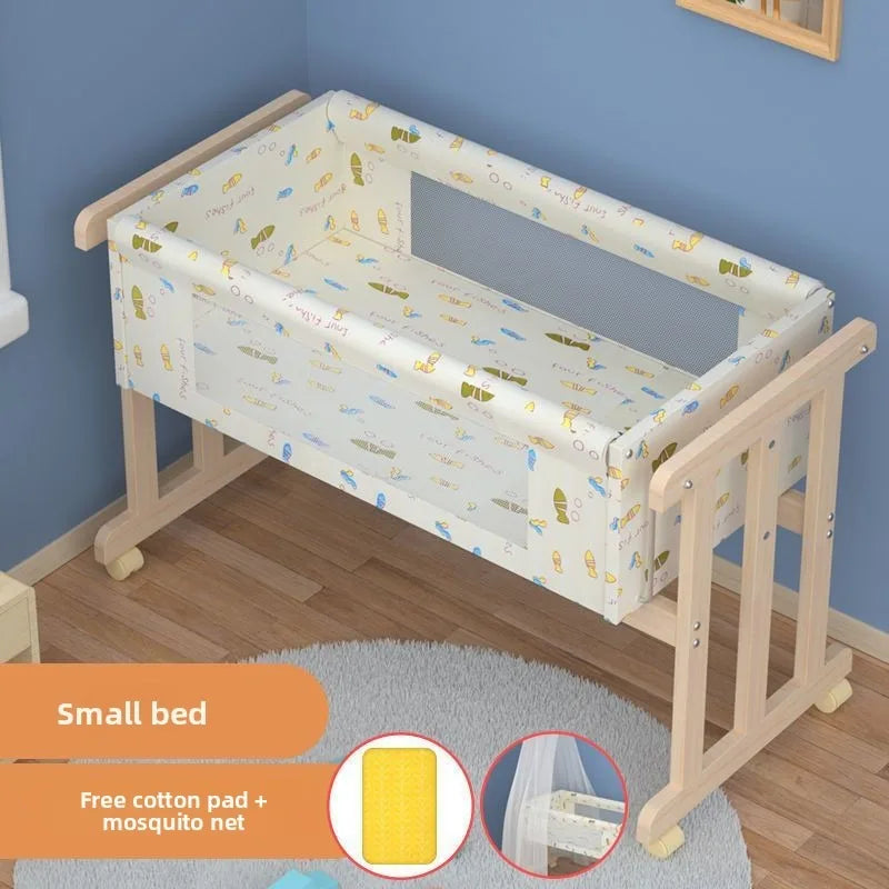 85Cm long simple solid wood baby crib