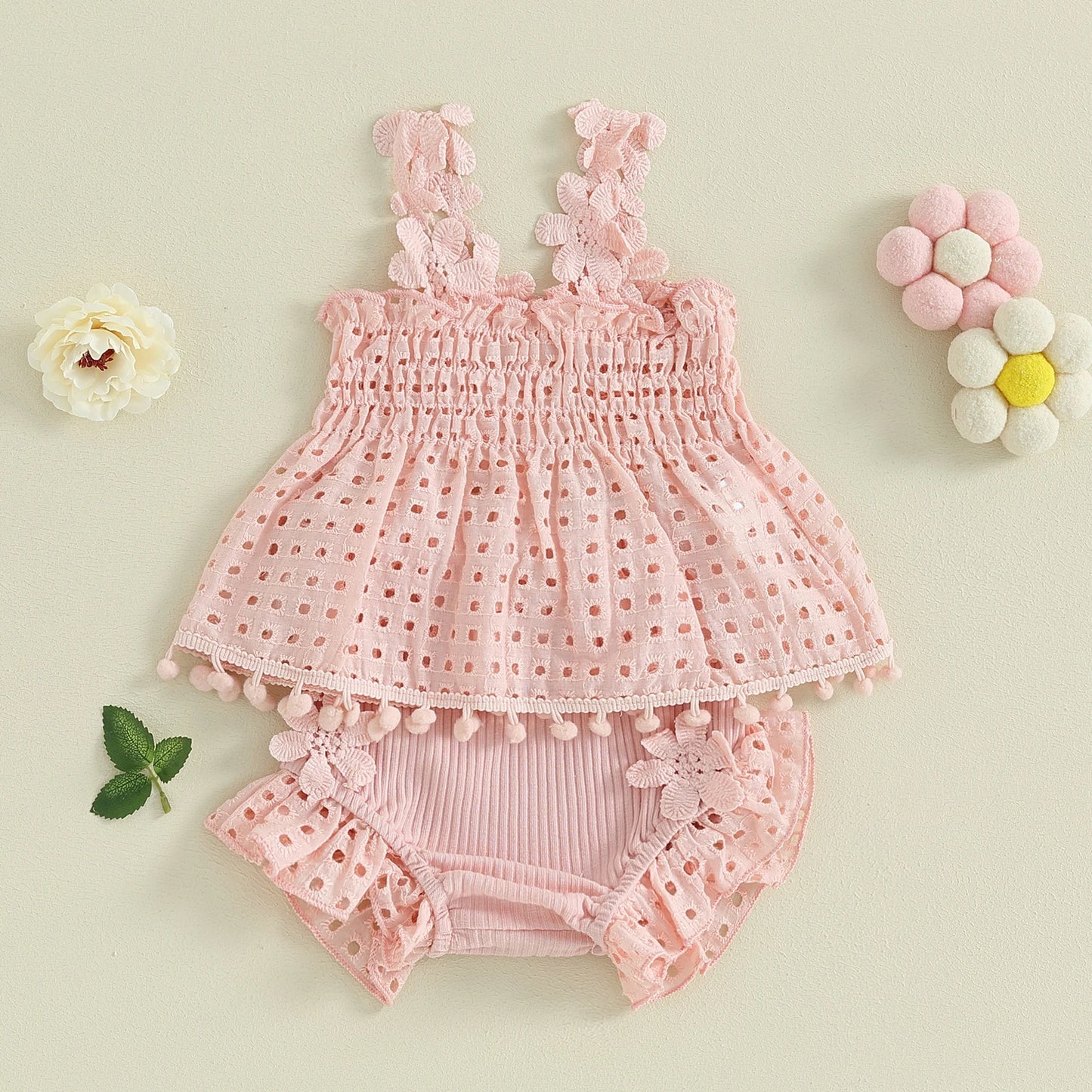 Ma&Baby 0-18M Baby Girls Clothes Sets Newborn Infant Toddler Summer Lace Floarl Sleeveless Tops Shorts Outfits