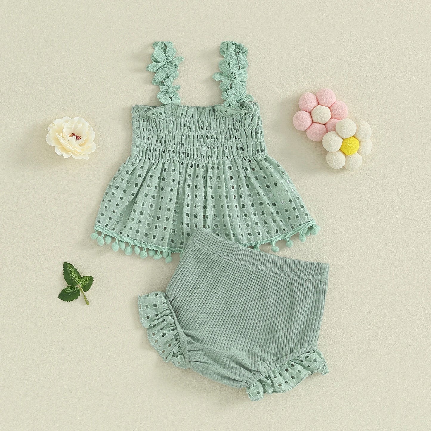 Ma&Baby 0-18M Baby Girls Clothes Sets Newborn Infant Toddler Summer Lace Floarl Sleeveless Tops Shorts Outfits