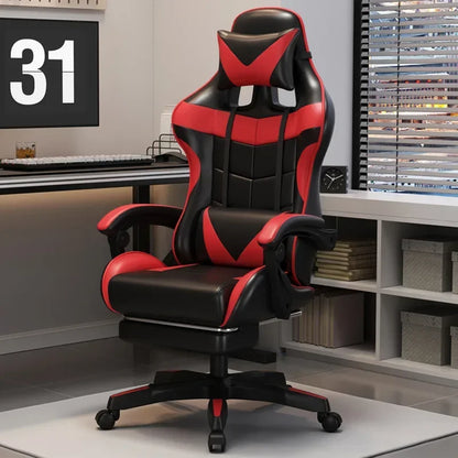Professional Gaming Chair for PC with Adjustable Headrest and Lumbar Support, Suitable for Home and Internet Cafe