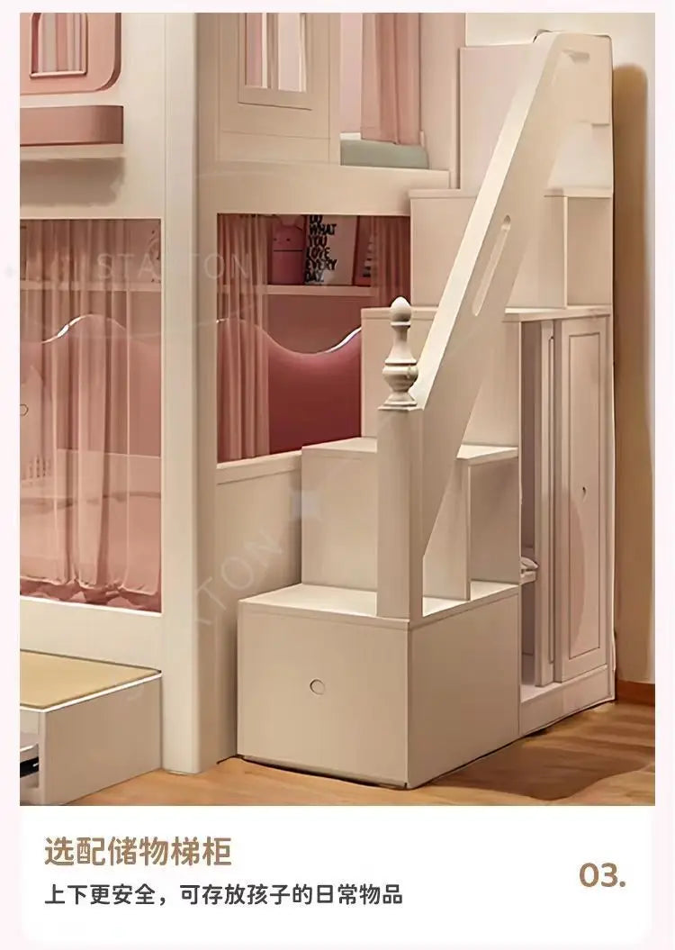 Baby Crib Bassinet, Childrens Toddler Bunk Bed, Montessori Trundle Princess Wooden Hut, Mezzanine Cradle Camas Ninos