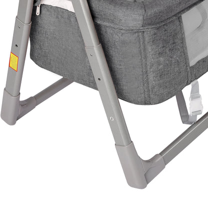 Gray/Khaki Electric Cradle Baby Swing Bed, Automatic Rocking Recliner Crib Basket, Music Remoter Control Sleeping Basket Cot