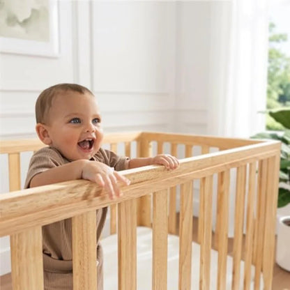 Comfy Cubs Baby Crib for 0 to 3 Years - Adjustable Mattress Height, en Crib for Baby, Elegant Nursery Furniture, Designed in Th