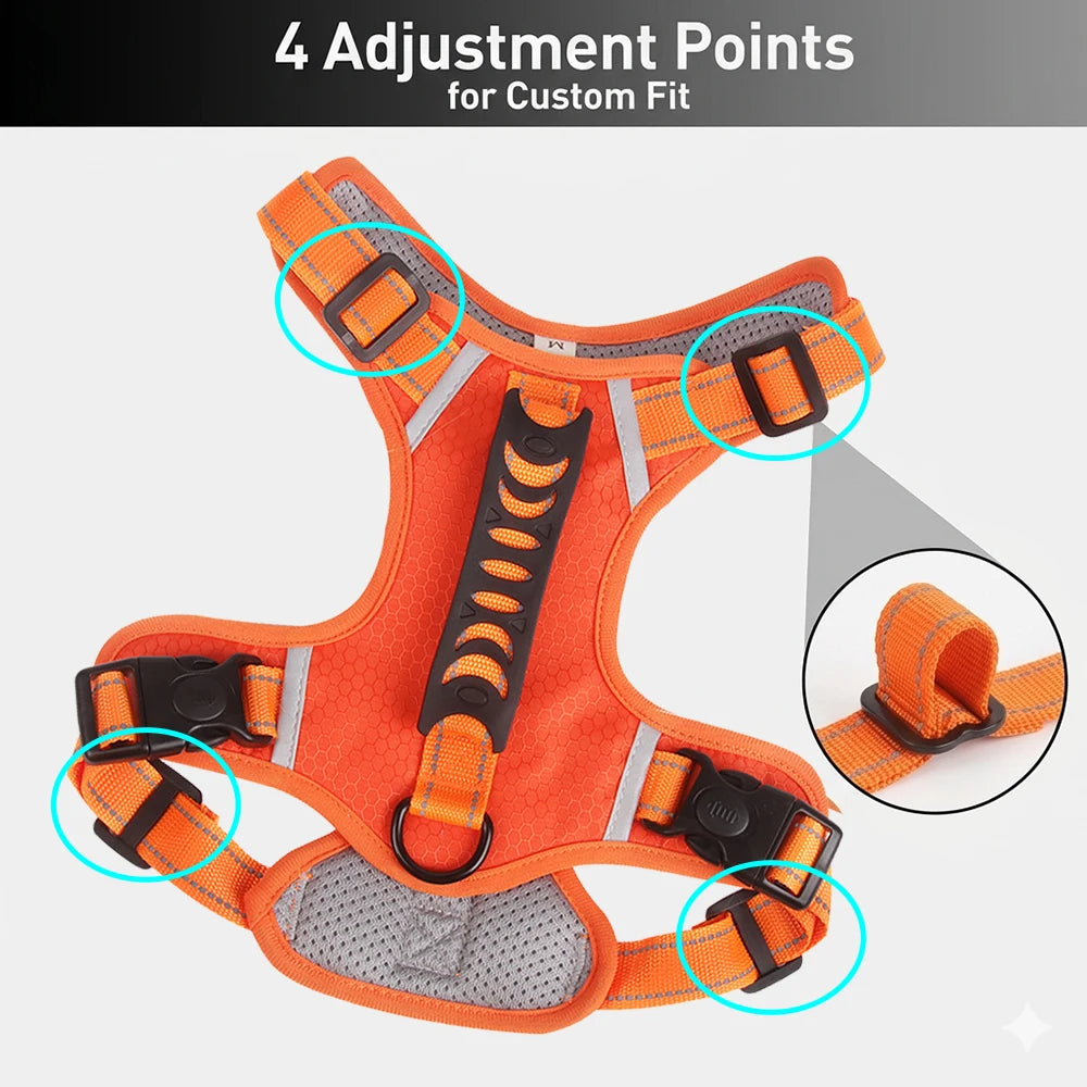 Adjustable Reflective Dog Harness Breathable Pet Vest with Handle Tactical Chest Strap Harness for Outdoor Use Puppy Supplies