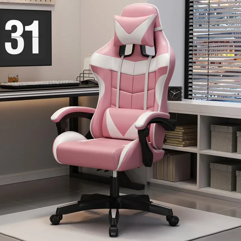 Professional Gaming Chair for PC with Adjustable Headrest and Lumbar Support, Suitable for Home and Internet Cafe