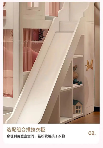 Baby Crib Bassinet, Childrens Toddler Bunk Bed, Montessori Trundle Princess Wooden Hut, Mezzanine Cradle Camas Ninos