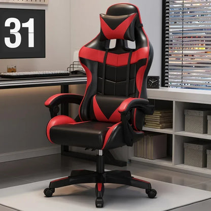 Professional Gaming Chair for PC with Adjustable Headrest and Lumbar Support, Suitable for Home and Internet Cafe