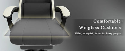 Ergonomic Gaming Chair with Individually Wrapped Spring Cushioning Breathable Fabric Adjustable Lumbar Support for