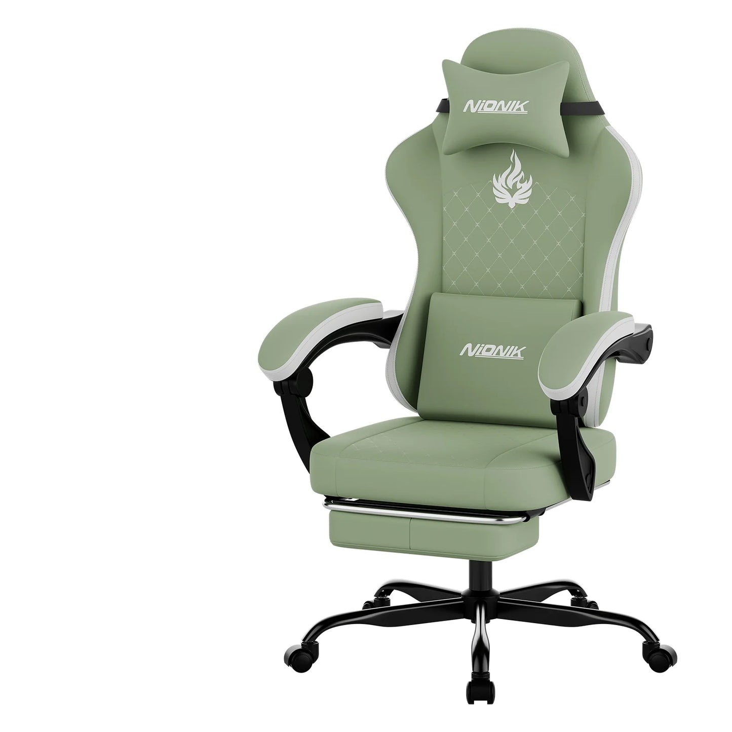 Gaming Chair with Footrest, Ergonomic Computer Chair with Headrest and Lumbar Support，Office Chair with Linkage Armrests