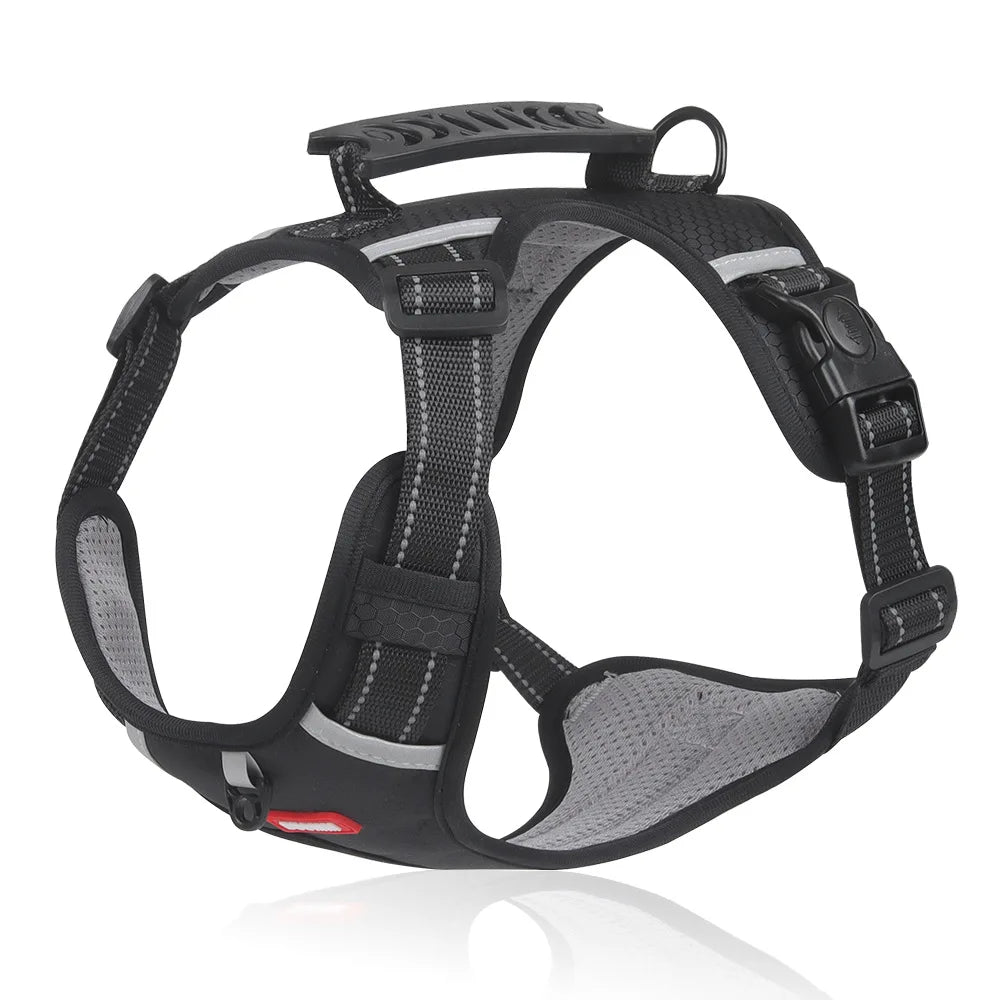 Adjustable Reflective Dog Harness Breathable Pet Vest with Handle Tactical Chest Strap Harness for Outdoor Use Puppy Supplies