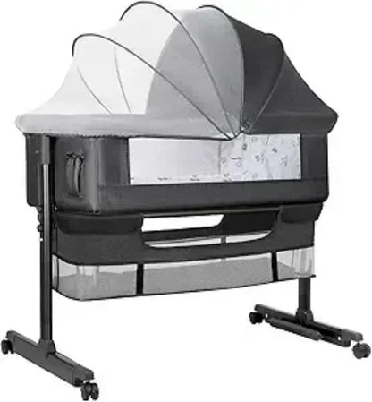 Baby Bassinet, Baby Basinet Bedside Sleeper, Easy to Fold Portable Crib Side Bassinet Style Girl/boy bassinets (Dark Gra