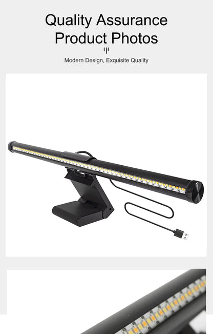 RGB 30cm Monitor Hanging Lamp – Stepless Dimmable LED Screen Bar for Work & Gaming & Study
