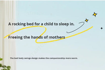 Removable Baby Cradle Bed Large Foldable Wood Crib Height Adjustment Splicing Anti-Spill Milk Feature for Living Room