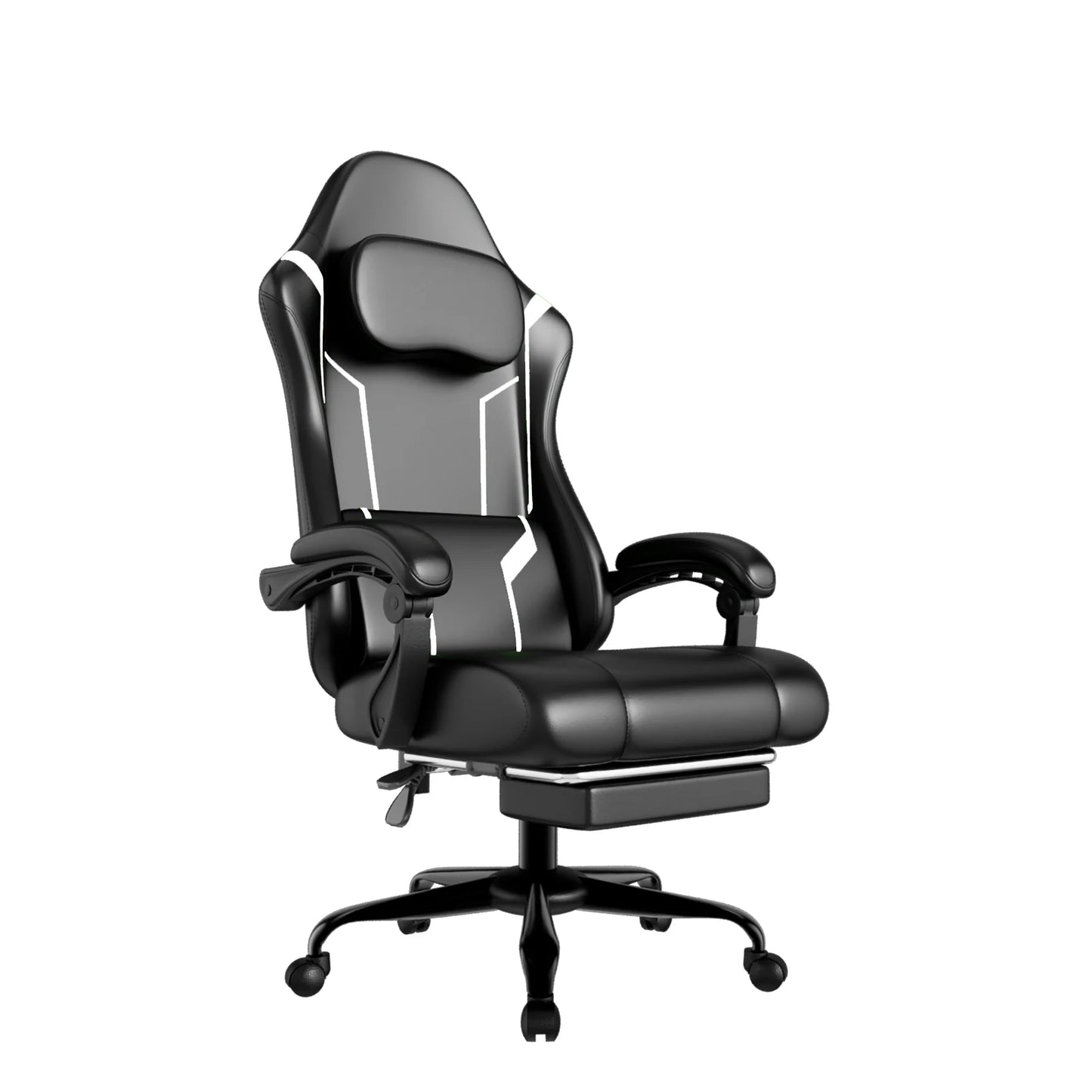 Ergonomic Gaming Chair, Electronic Gaming Chair With Pocket Spring Pad And Footrest, Height Adjustable Computer Chair