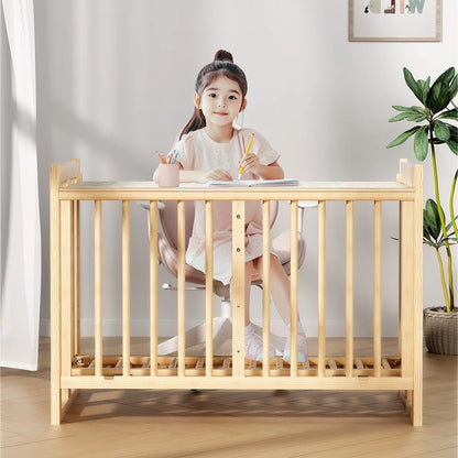 New Fashion 5 in 1 Multifunctional Solid Wood Foldable Baby Cot Adjustable Next to Me Baby Bed Crib
