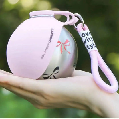 Dogs Drinking Bottle with Silicone Bowl, 285ml Stainless Steel Leak-Proof Dog Drinking Bottle for Cats and Dogs, Walks and Hikes