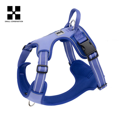 SMALL COMBINATION Dog Harness No Pull Reflective Pet Dog Chest Harness Adjustable for Small Medium Large Dogs Outdoor Walking