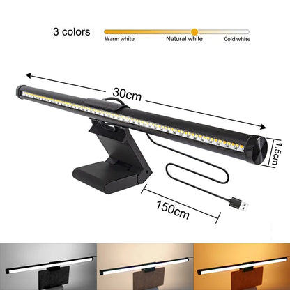 RGB 30cm Monitor Hanging Lamp – Stepless Dimmable LED Screen Bar for Work & Gaming & Study