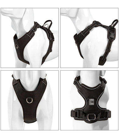 SMALL COMBINATION Dog Harness No Pull Reflective Pet Dog Chest Harness Adjustable for Small Medium Large Dogs Outdoor Walking
