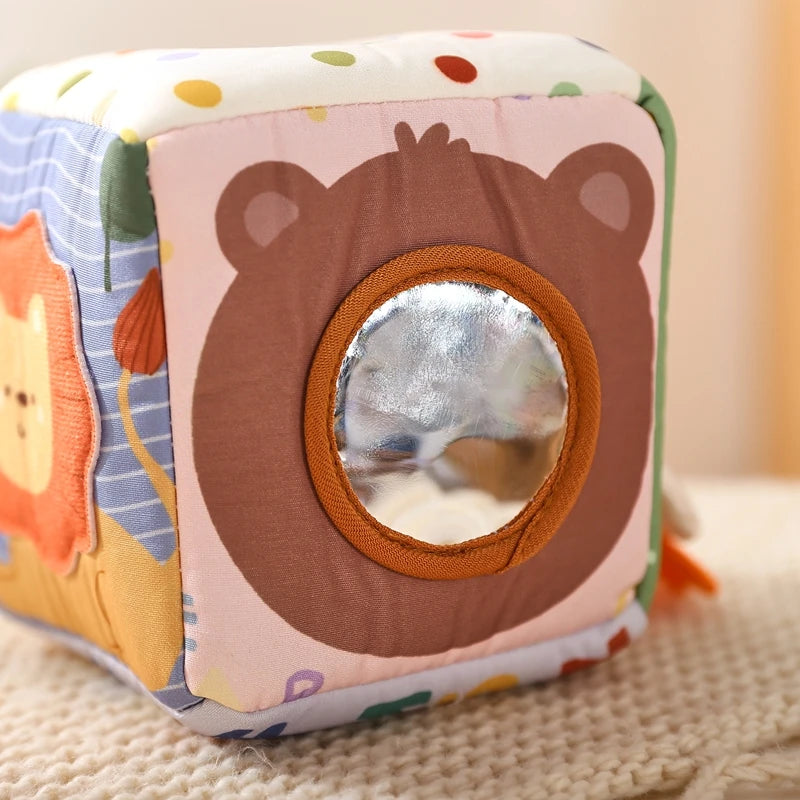 Baby Montessori Rattle Toy Cotton Animal Tissue Box Kid Finger Exercise Cloth Busy Box Toy Baby Educational Activity Sensory Toy