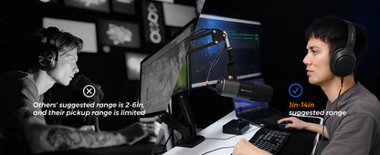 NearStream USB XLR Dynamic Microphone Boom Arm Professional PC Mic for Gaming Studio Set Podcast Recording Streaming Microphone
