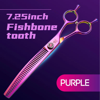 Fenice High-end 7.25 inch Professional Pet Dog Grooming Scissors Curved Thinning Chunker Shears for tijeras peluquería canina
