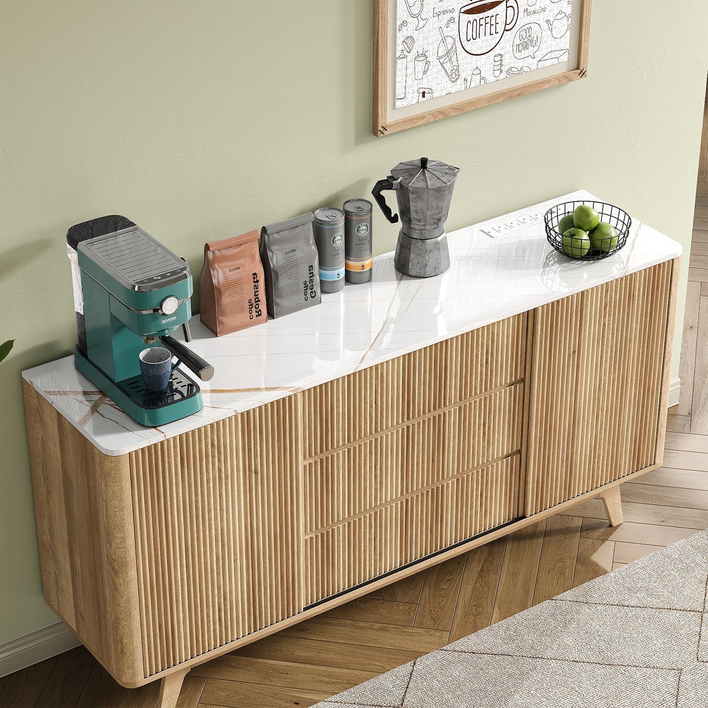 62" Buffet Cabinet Fluted - Vektaya