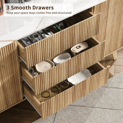 62" Buffet Cabinet Fluted - Vektaya