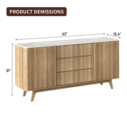 62" Buffet Cabinet Fluted - Vektaya
